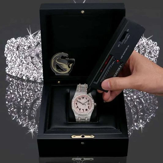 VVV Moissanite Test GRA Dia Free Delivery to Your Door Watchmen'S Hip-Hop Style High-End Chilled Custom Designer Watch, Sparkling