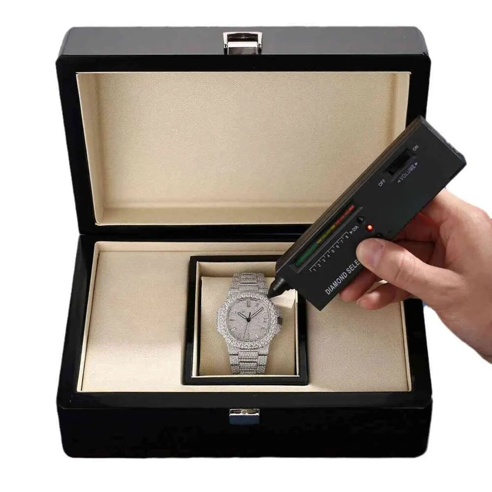VVV Moissanite Test GRA Dia Free Delivery to Your Door Watchmen'S Hip-Hop Style High-End Chilled Custom Designer Watch, Sparkling